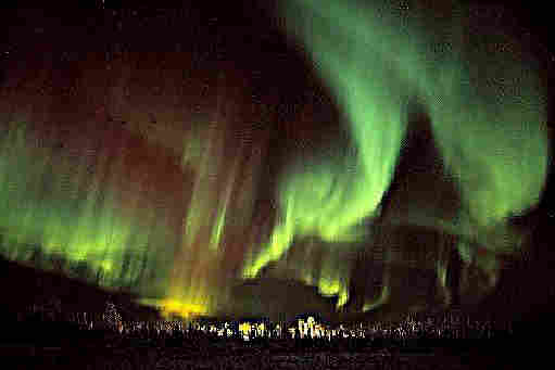 View of Aurora from Circle, Alaska