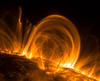 TRACE solar flare image, Nov 1999  - click for enlargement- size=25K