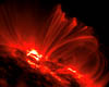 TRACE solar flare image, Oct 2001  - click for enlargement- size=25K