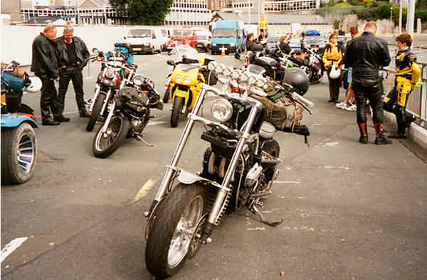 Bikers Waiting to Board Ferry at Plymouth